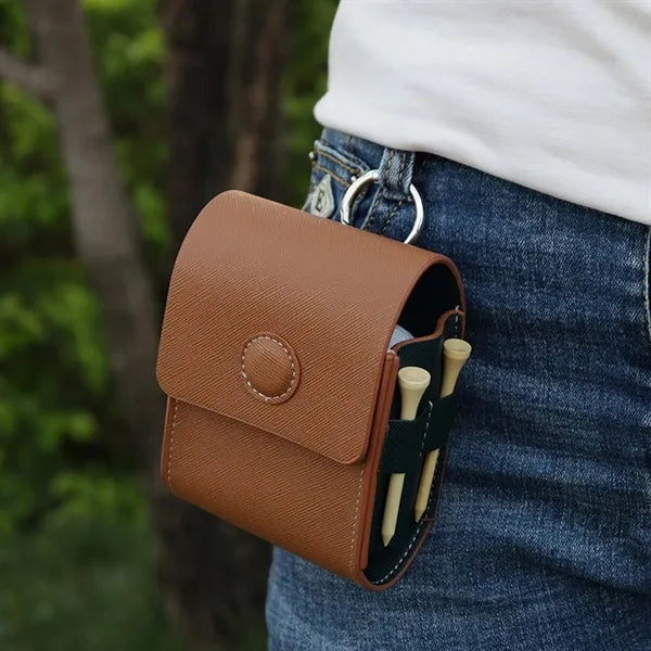 Portable golf bag accessories tee holder rangefinder case