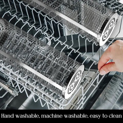 Rotating Stainless Steel Grill Basket(L&S) with Locking Lid