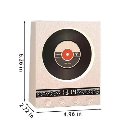 Room decor gift retro vinyl alarm clock with night light