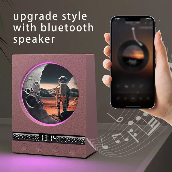 Room decor gift retro vinyl alarm clock with night light
