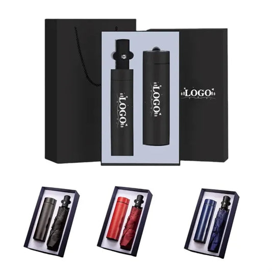 16oz Insulated Tumbler and Umbrella Business Gift Set
