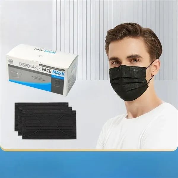 50-Pack 3-Ply Disposable Face Masks with Ear-Loops