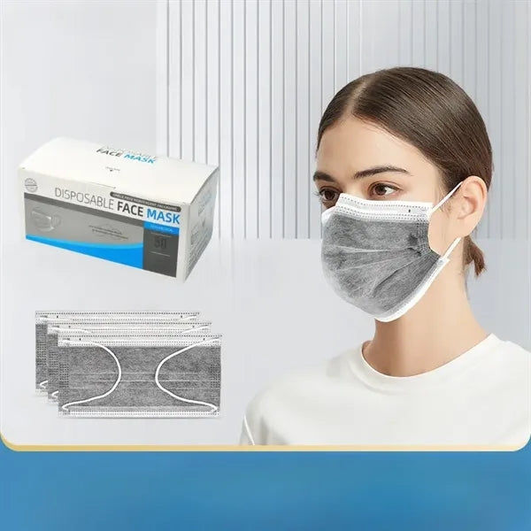 50-Pack 3-Ply Disposable Face Masks with Ear-Loops