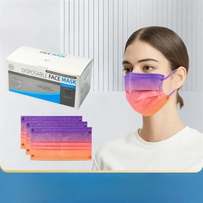50-Pack 3-Ply Disposable Face Masks with Ear-Loops
