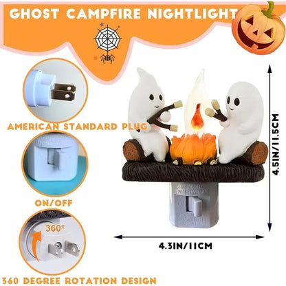 Ghost Campfire Flickering Night Light - LED Plug-in Lamp