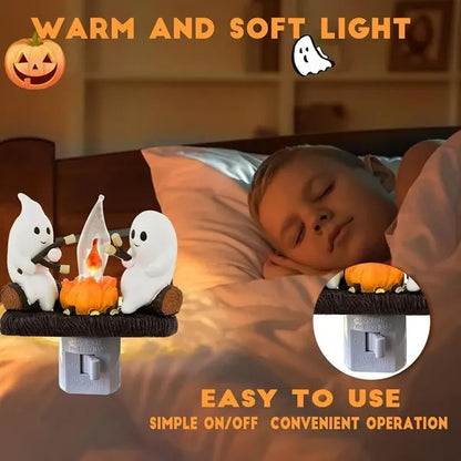 Ghost Campfire Flickering Night Light - LED Plug-in Lamp