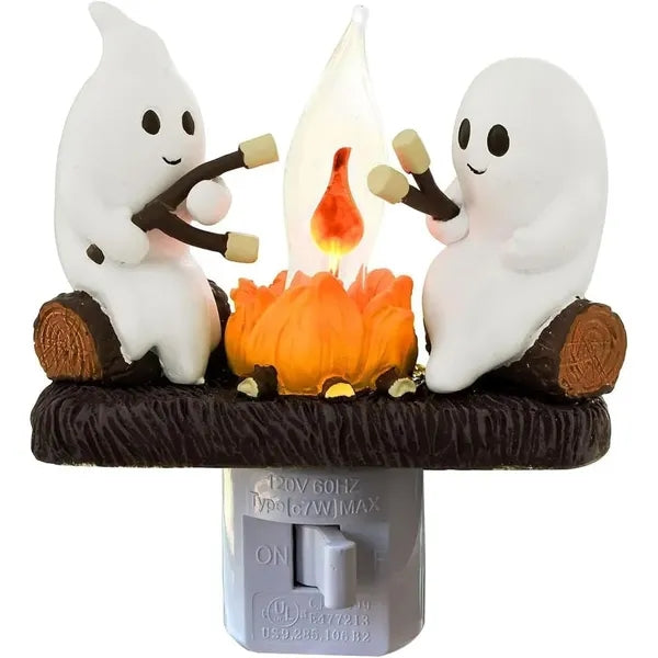 Ghost Campfire Flickering Night Light - LED Plug-in Lamp