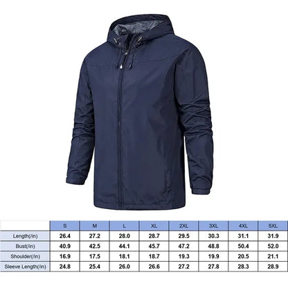 Hiking travel lightweight waterproof raincoat hooded jacket