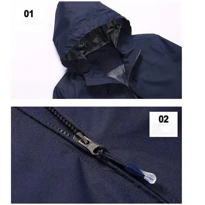 Hiking travel lightweight waterproof raincoat hooded jacket