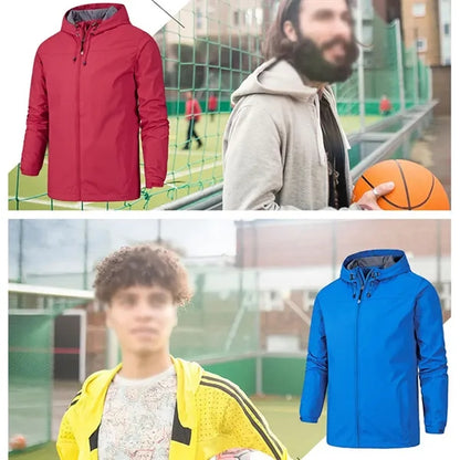 Hiking travel lightweight waterproof raincoat hooded jacket