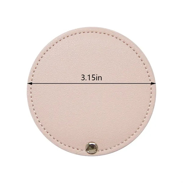 Mini portable PU leather travel pocket makeup compact mirror