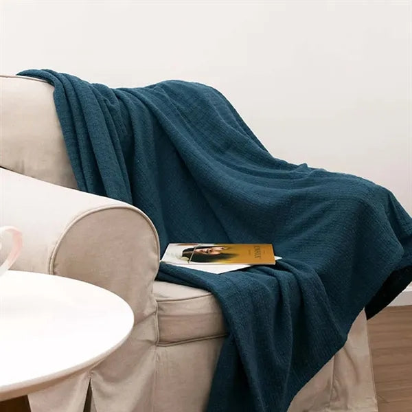 Office bedroom lightweight cozy soft cotton muslin blanket