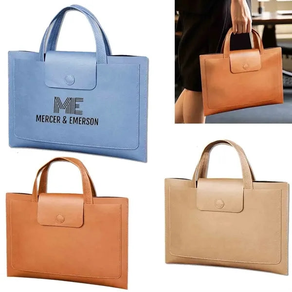 A4 Leather File Folder bag with Handle