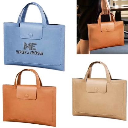 A4 Leather File Folder bag with Handle