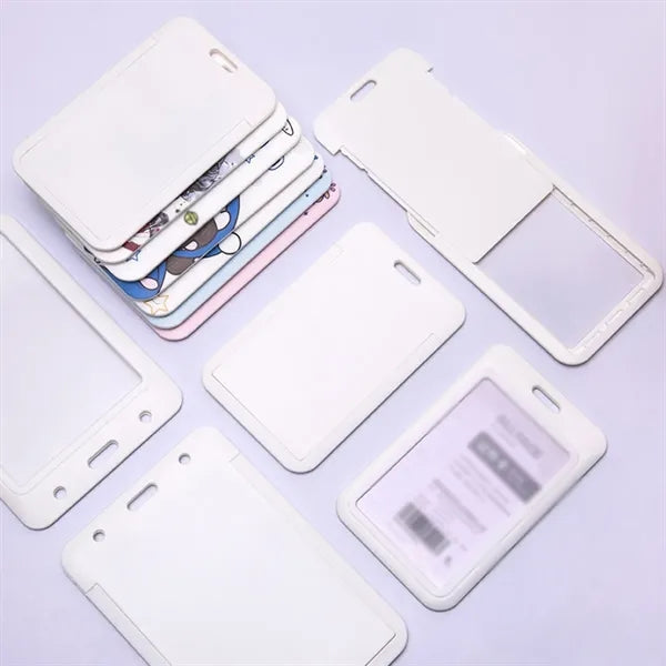 School office work ID credit card cases sliding badge holder