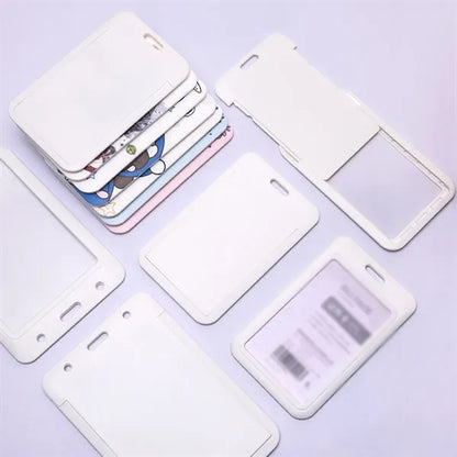 School office work ID credit card cases sliding badge holder