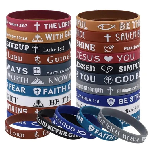 20PCS Bible Verse Silicone Bracelets
