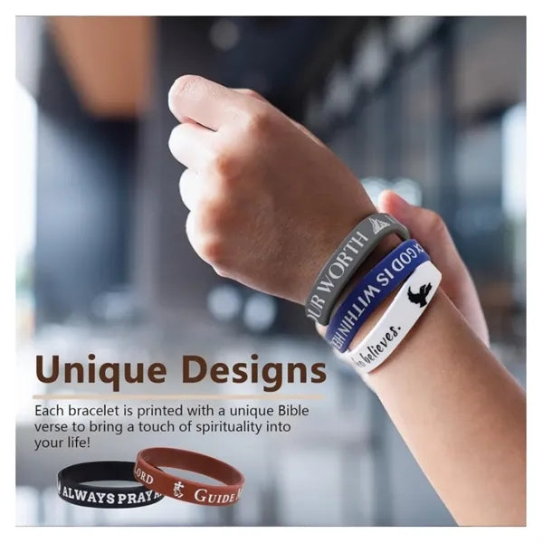 20PCS Bible Verse Silicone Bracelets