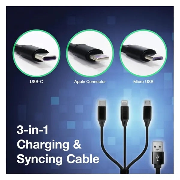3-in-1 USB Retractable Phone Charger Cord