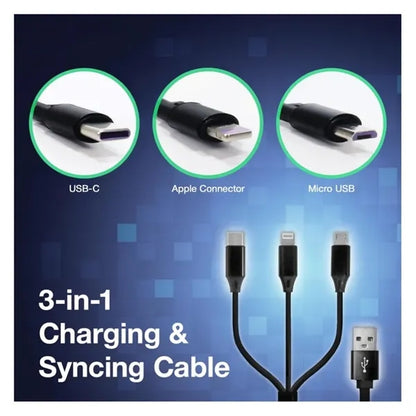 3-in-1 USB Retractable Phone Charger Cord