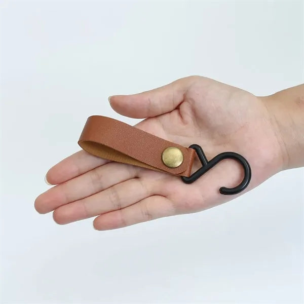 Outdoor Camping Portable S-Shaped Leather Storage Hook