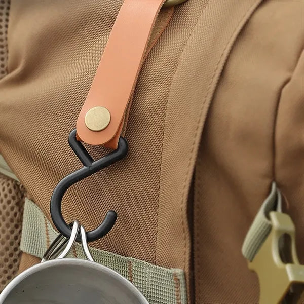 Outdoor Camping Portable S-Shaped Leather Storage Hook