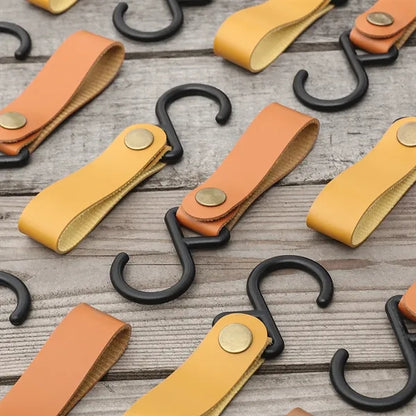 Outdoor Camping Portable S-Shaped Leather Storage Hook