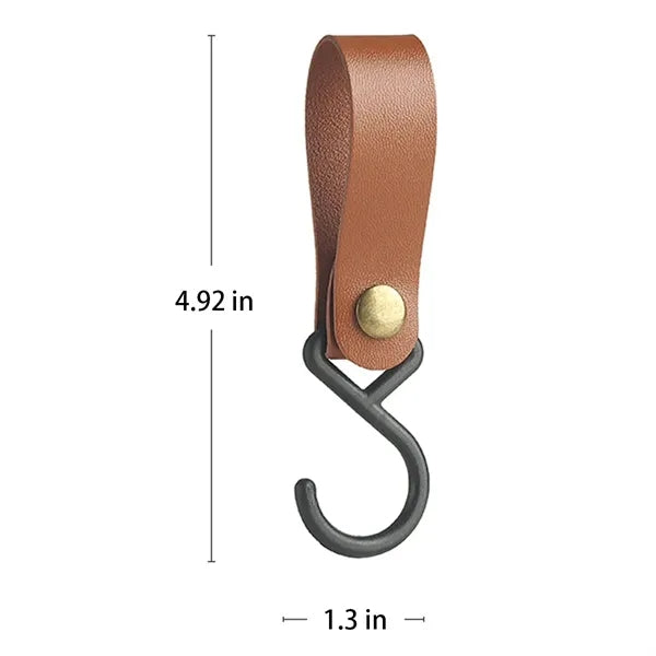 Outdoor Camping Portable S-Shaped Leather Storage Hook