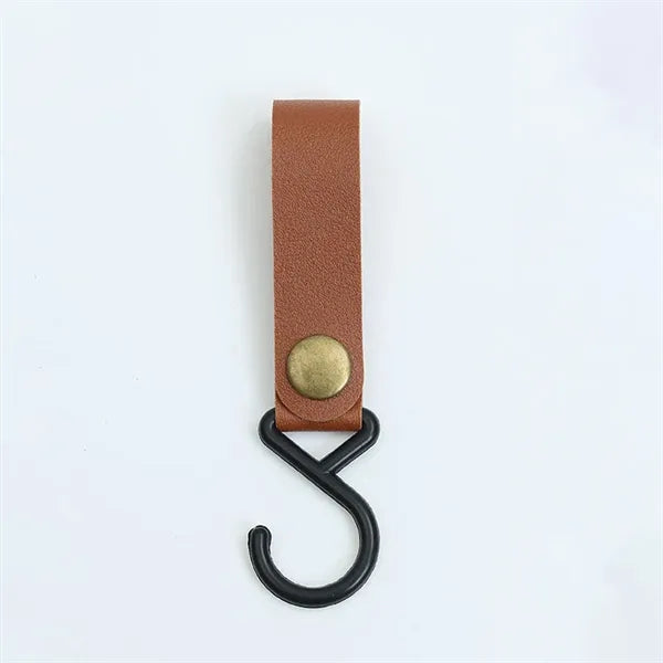 Outdoor Camping Portable S-Shaped Leather Storage Hook