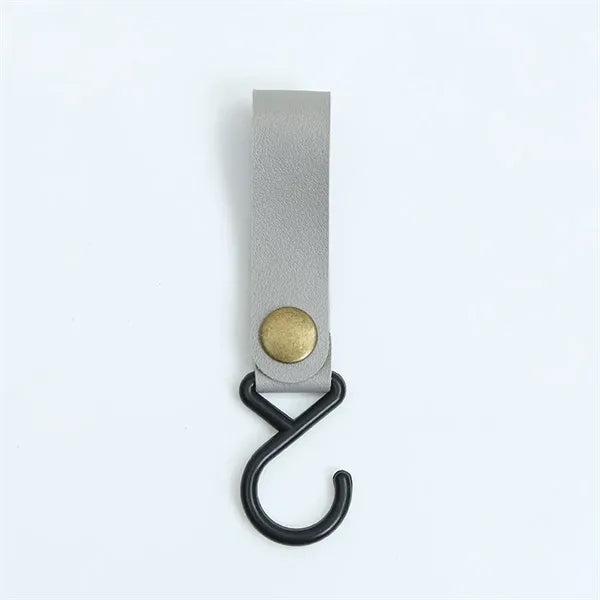 Outdoor Camping Portable S-Shaped Leather Storage Hook