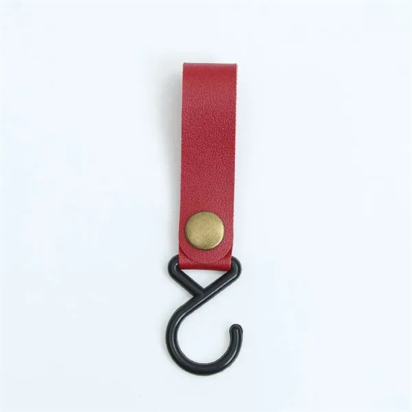 Outdoor Camping Portable S-Shaped Leather Storage Hook