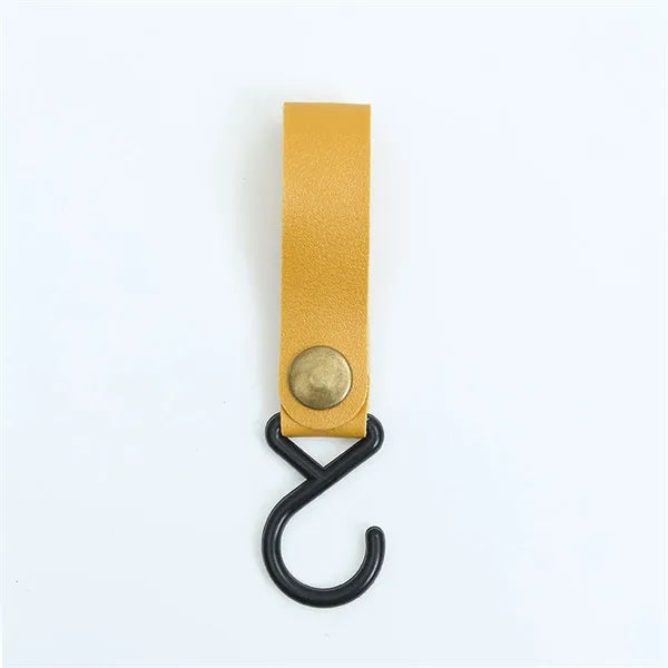 Outdoor Camping Portable S-Shaped Leather Storage Hook