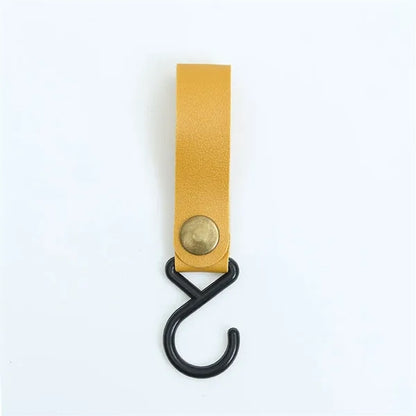 Outdoor Camping Portable S-Shaped Leather Storage Hook