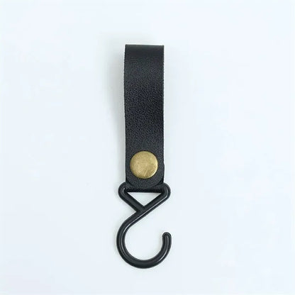 Outdoor Camping Portable S-Shaped Leather Storage Hook