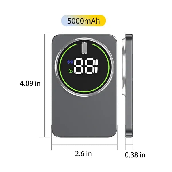 Magnetic Digital Display Wireless Fast Charging Power Bank