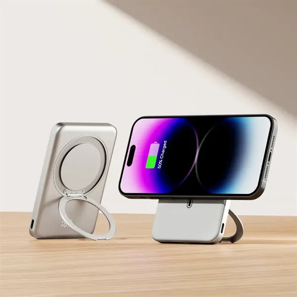 Ultra-Thin Stand Magnetic Wireless Power Bank With Display