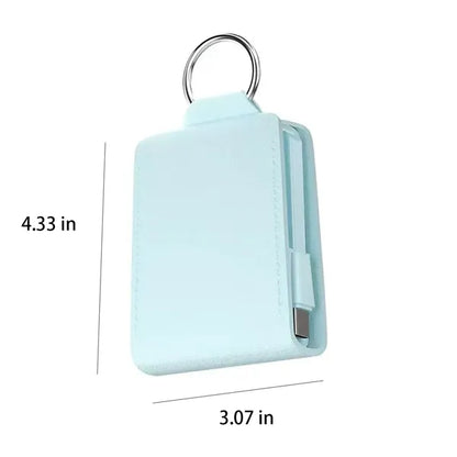 Mini Keychain Portable Power Bank With Built-In Wire