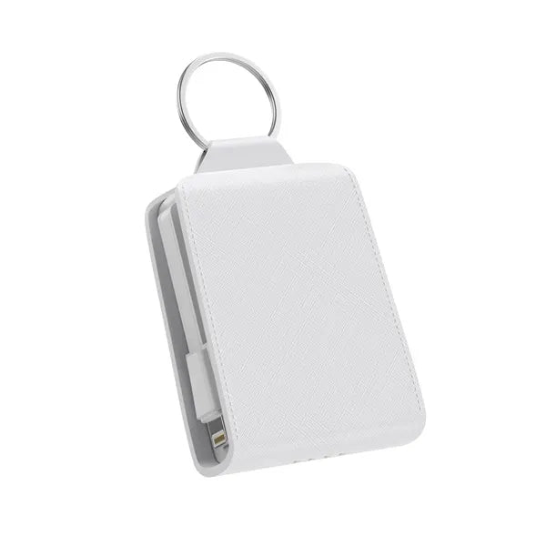 Mini Keychain Portable Power Bank With Built-In Wire