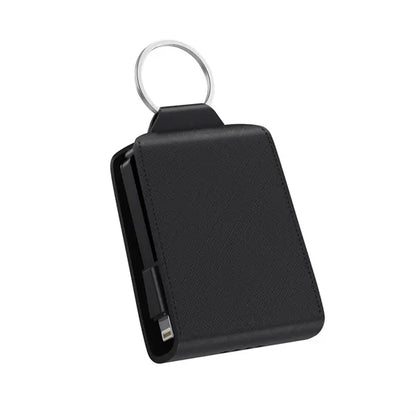 Mini Keychain Portable Power Bank With Built-In Wire