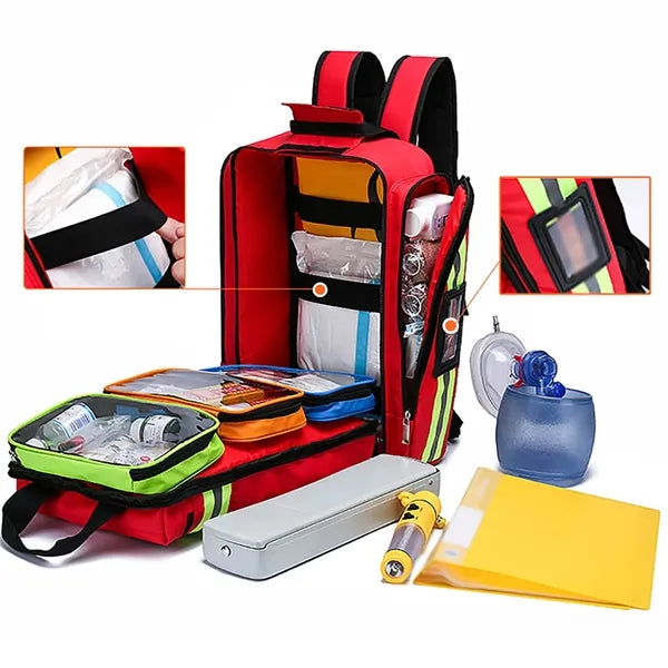 Camping trip sports trauma medical bag first aid backpack