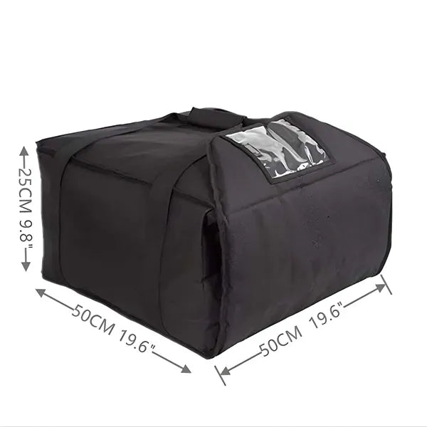 Portable thick insulated pizza delivery bag carrier cooler
