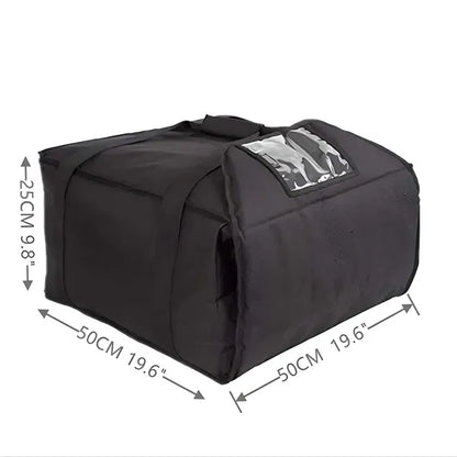 Portable thick insulated pizza delivery bag carrier cooler