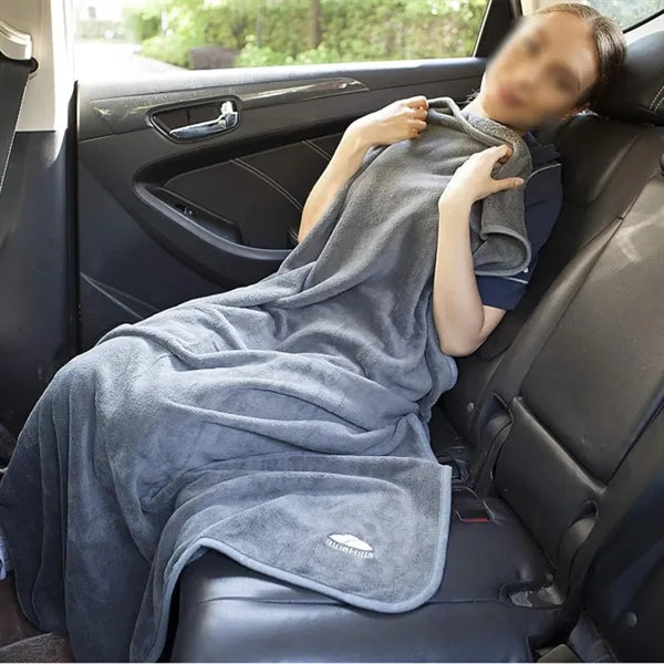 Fleece Travel Blanket Pillow Portable Two In One Car Plane