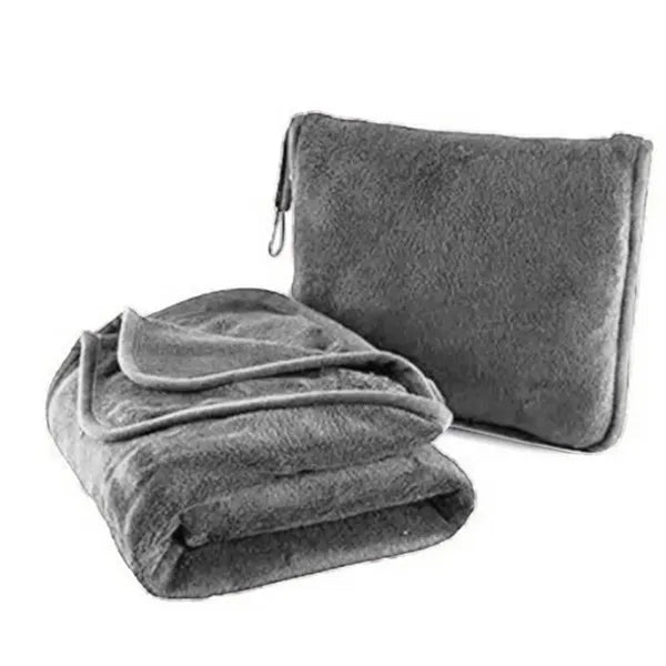 Fleece Travel Blanket Pillow Portable Two In One Car Plane