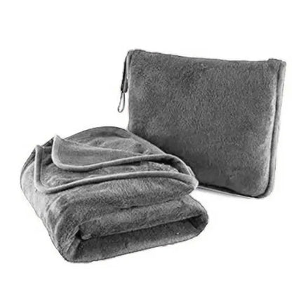 Fleece Travel Blanket Pillow Portable Two In One Car Plane