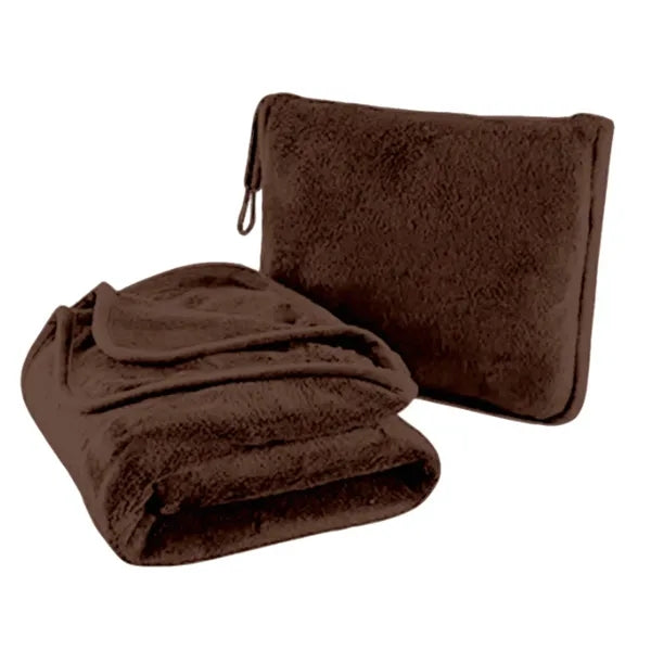 Fleece Travel Blanket Pillow Portable Two In One Car Plane