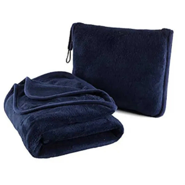 Fleece Travel Blanket Pillow Portable Two In One Car Plane