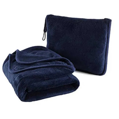 Fleece Travel Blanket Pillow Portable Two In One Car Plane