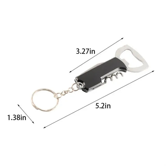 Multi-Function Bottle Opener Keychain