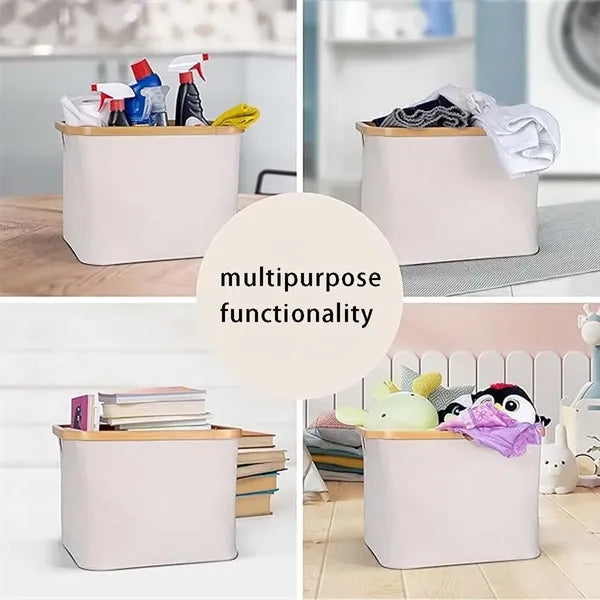 Collapsible large clothes hampers laundry baskets with lid